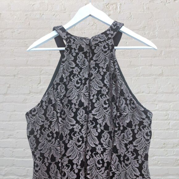 R&M Collection Halter dress Black Silver Size 6 - Picture 6 of 16
